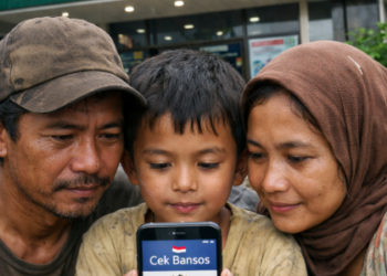 info grafis cek bansos lewat HP android