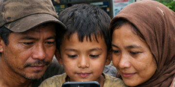 info grafis cek bansos lewat HP android