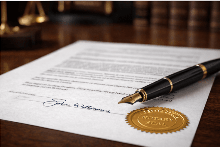 Dokumen akta notaris ormas yang sudah lengkap dengan tanda tangan dan stempel resmi untuk syarat pendaftaran di Kemenkumham.