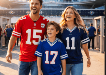 Keluarga suporter menikmati suasana aman dan tertib saat memasuki stadion untuk menonton laga Liga 1 2026.