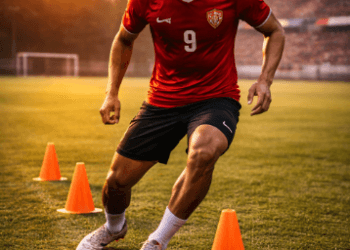 Latihan disiplin seorang pemain muda dalam menerapkan tips menjadi pemain profesional.