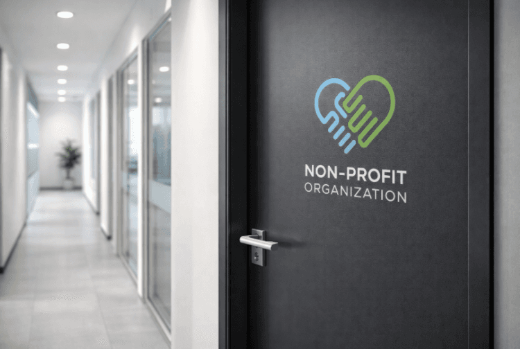 Pintu kantor sekretariat organisasi yang sudah siap untuk proses verifikasi domisili oleh pihak berwenang.