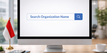 Seseorang sedang melakukan pengecekan ketersediaan nama organisasi masyarakat di sistem AHU Online Kemenkumham.