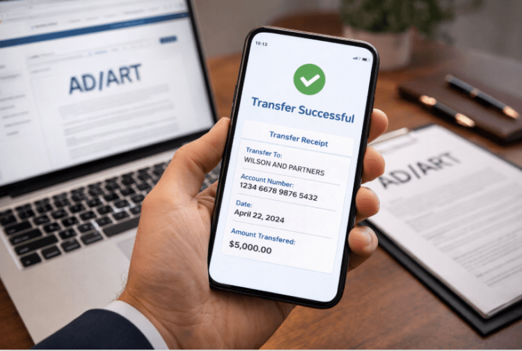 Seseorang sedang menunjukkan bukti pembayaran biaya PNBP legalitas ormas melalui aplikasi mobile banking.