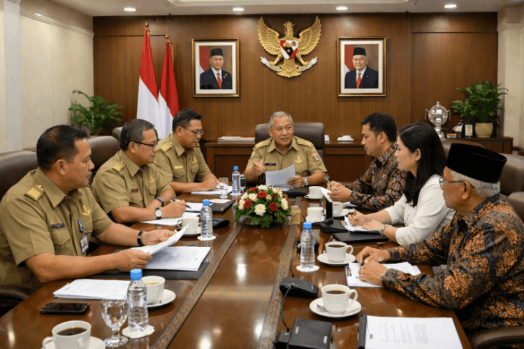 Suasana audiensi antara Kemenkumham Sulsel dengan perwakilan organisasi terkait prosedur syarat SKT ormas.
