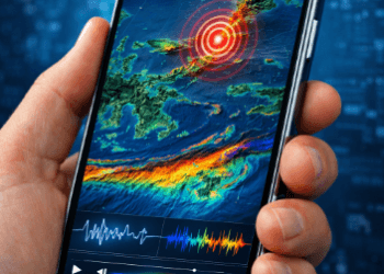 Tampilan antarmuka aplikasi Info BMKG yang menunjukkan peringatan dini gempa bumi dan cuaca ekstrem pada April 2026.