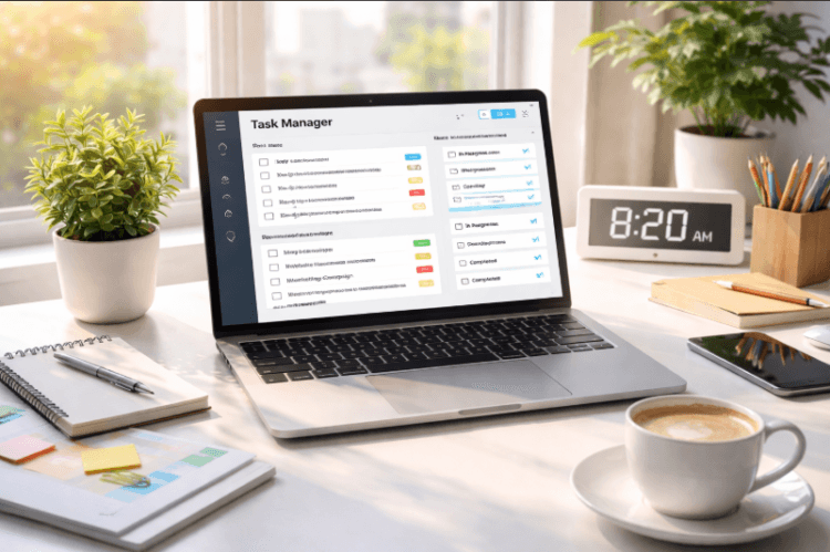 Visualisasi panduan produktivitas April 2026 untuk meningkatkan performa kerja.