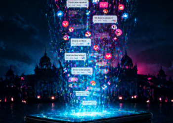 Visualisasi mengenai aktivitas digital saat Netizen Bedah Pernyataan Etika yang viral di berbagai platform.