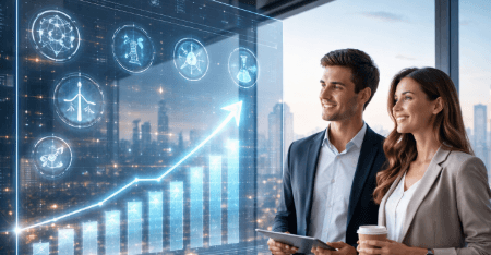 Profesional muda sedang mempelajari Prospek Kerja Lulusan 2026 melalui analisis data industri yang menunjukkan pertumbuhan pesat di sektor digital.