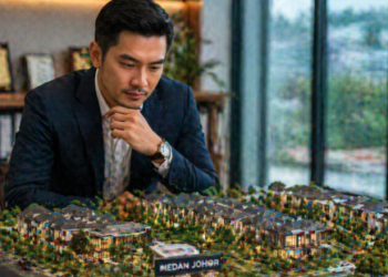 Visualisasi proyeksi pertumbuhan nilai Investasi Properti di Medan Johor.