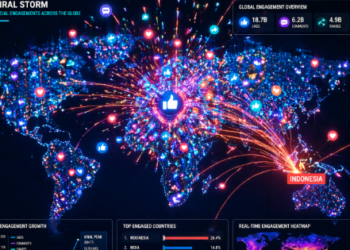 Infografis mengenai sebaran pengaruh Netizen Yosep Gultom Balikpapan yang melintasi batas geografis melalui platform digital.