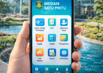 Tampilan antarmuka Aplikasi Medan Satu Pintu yang sangat intuitif untuk memudahkan warga mengakses layanan publik pemerintah kota.