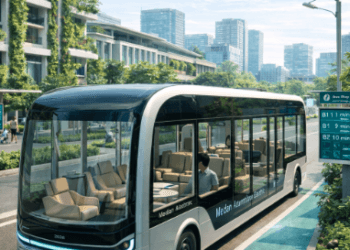 Pengoperasian armada Bus Listrik Medan dengan sistem otonom yang melayani rute utama di pusat bisnis kota.