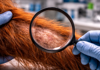 Pemeriksaan medis oleh dokter hewan untuk mendeteksi tanda-tanda awal penyakit kulit pada orangutan secara detail.