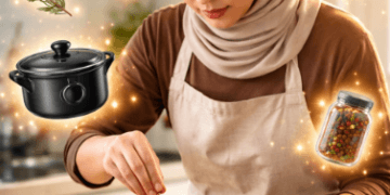 Infografis trik dapur mantap yang menampilkan warga mempraktikkan jurus olah daging sapi empuk.