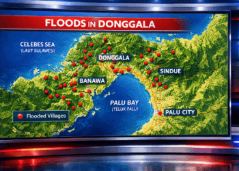 Infografis pemetaan desa-desa yang terendam banjir di Kabupaten Donggala berdasarkan data BPBD.