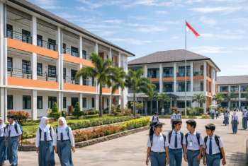 Fasilitas gedung pendidikan yang representatif di berbagai Sekolah di Tanjung Morawa.
