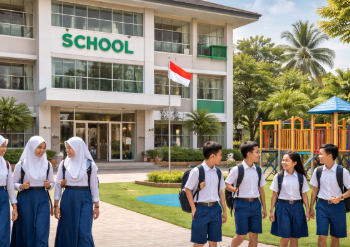Gedung sekolah modern yang menjadi bagian dari jajaran Sekolah Terbaik di Martubung Medan.