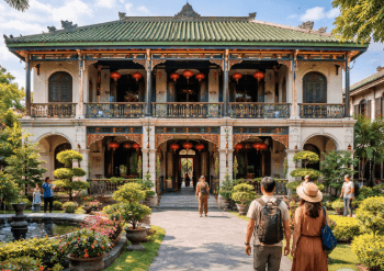 Gedung bersejarah Tjong A Fie Mansion yang menjadi salah satu destinasi wisata dekat Stasiun Medan