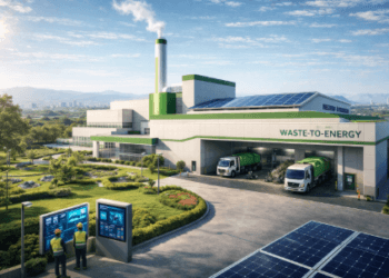 Fasilitas pembangkit Energi Sampah Medan yang sangat modern dan ramah lingkungan di wilayah pinggiran kota.