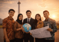 Ilustrasi para alumni yang menjalankan kewajiban penerima beasiswa LPDP dengan berkontribusi langsung di tanah air.