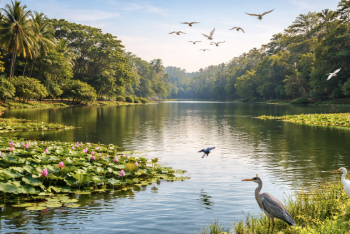 Kondisi lingkungan yang asri sebagai bukti nyata Manfaat Ekologis Danau Martubung.