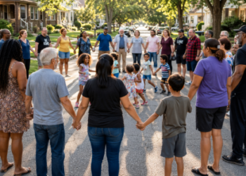 Aksi nyata Solidaritas Warga Jaga Anak melalui pertemuan warga guna membahas sistem keamanan lingkungan.