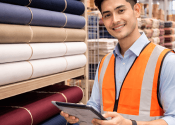 Stok kain drill dan high twist yang melimpah di Grosir Bahan Seragam Sekolah dan Kantor Medan untuk memenuhi kebutuhan tender instansi besar.