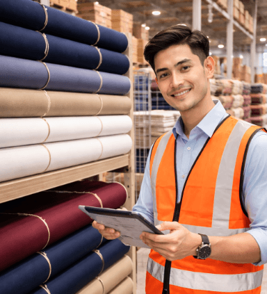 Stok kain drill dan high twist yang melimpah di Grosir Bahan Seragam Sekolah dan Kantor Medan untuk memenuhi kebutuhan tender instansi besar.