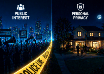 Visualisasi mengenai batasan hukum antara Demo Kebijakan vs Serangan Personal dalam konteks kehidupan demokrasi.