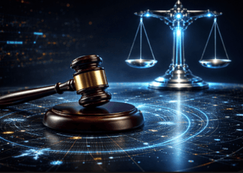 Ilustrasi konsep hukum internasional yang mengatur tanggung jawab negara atas benda-benda yang mereka luncurkan ke luar angkasa.