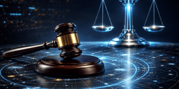 Ilustrasi konsep hukum internasional yang mengatur tanggung jawab negara atas benda-benda yang mereka luncurkan ke luar angkasa.