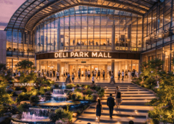 Kemegahan arsitektur Deli Park yang menjadi Ikon Belanja Modern Medan bagi para pecinta gaya hidup urban.