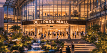 Kemegahan arsitektur Deli Park yang menjadi Ikon Belanja Modern Medan bagi para pecinta gaya hidup urban.