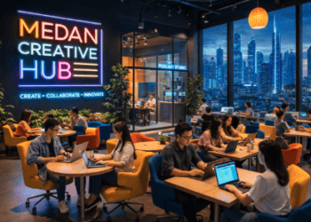 Fasilitas modern dan ruang kolaborasi yang sangat mendukung pertumbuhan Inovasi Digital Medan di pusat kota.