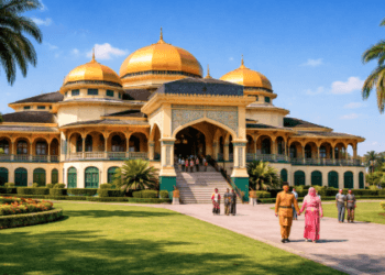 Kemegahan arsitektur Istana Maimun yang menjadi kebanggaan masyarakat Sumatera Utara.