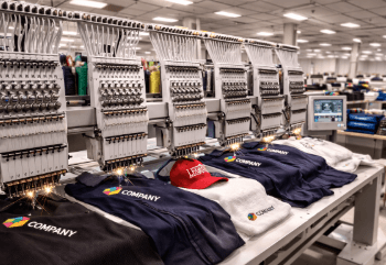 Pusat produksi Bordir Komputer Medan skala besar yang melayani berbagai media seperti kaos, kemeja, topi, dan souvenir secara simultan dengan mesin digital otomatis canggih.