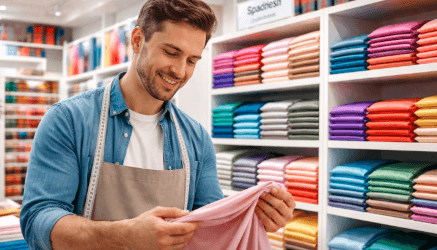 Stok warna lengkap kain kaos di Medan untuk bahan baku kaos distro dan pakaian olahraga.