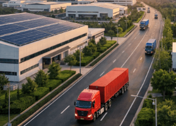 Aktivitas logistik dan operasional di Industri Medan yang modern.