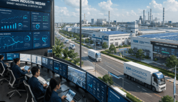 Fasilitas pabrik modern yang mengadopsi sistem otomatisasi di dalam Kawasan Industri Medan yang sangat luas.