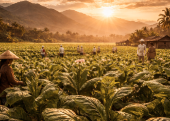 Hamparan perkebunan yang menjadi saksi bisu kejayaan Tembakau Deli di masa kolonial.