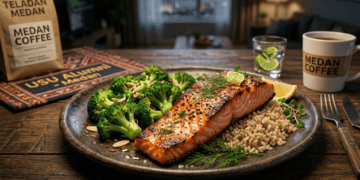 Pilihan menu makan malam sehat berupa protein dan sayuran untuk mendukung stamina siswa saat pekan ujian.