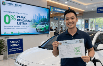 Layanan pengurusan Pajak Kendaraan Listrik Medan di kantor Samsat yang memberikan berbagai kemudahan fiskal bagi warga pemilik unit ramah lingkungan.