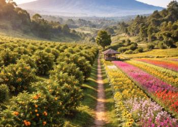 Pemandangan alam dan beragam destinasi agrowisata sekitar Karo yang mempesona wisatawan.