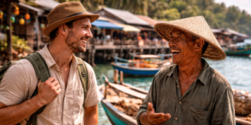 Interaksi hangat antara wisatawan dan warga lokal sebagai bagian dari tips wisata kampung nelayan yang berkesan.