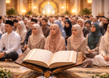 Suasana khidmat pengunjung yang mengikuti Panduan Penonton MTQ Medan dengan tertib.