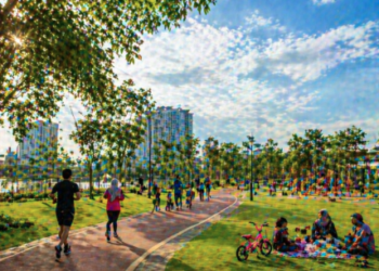 Salah satu taman asri yang menjadi bagian dari Fasilitas Umum di Medan Johor.