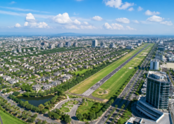 Pemandangan udara kawasan Polonia Medan yang strategis dan juga hijau.
