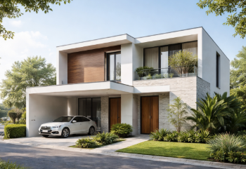 Deretan bangunan rumah yang tertata rapi di kawasan Hunian Griya Martubung Medan.