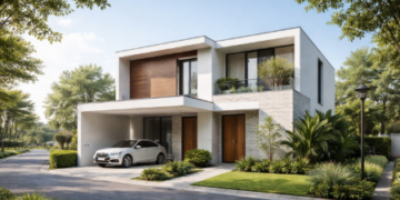 Deretan bangunan rumah yang tertata rapi di kawasan Hunian Griya Martubung Medan.